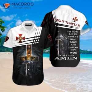 Knight Templar Cross And Lion Hawaiian Shirts
