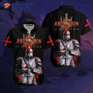 Knights Templar Jesus Black Hawaiian Shirts