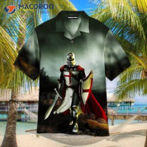 Knights Templar Moss-colored Hawaiian Shirts