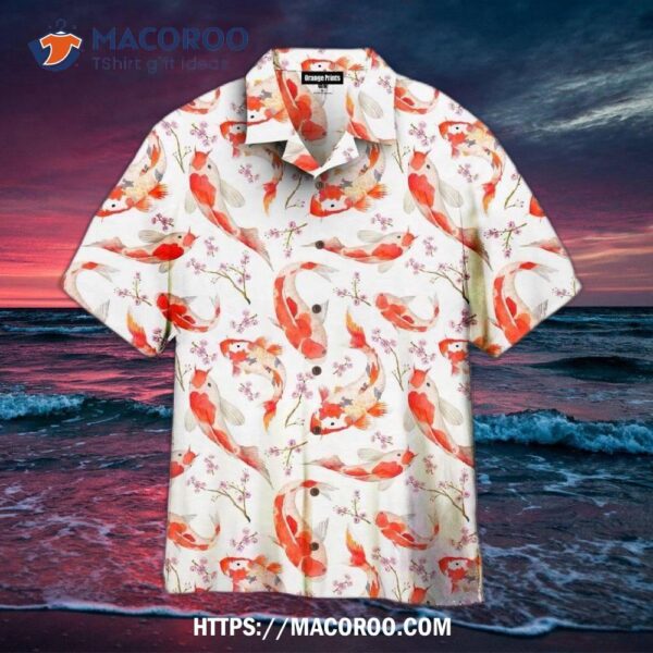 Koi Fish And Cherry Blossom Hawaiian Shirt