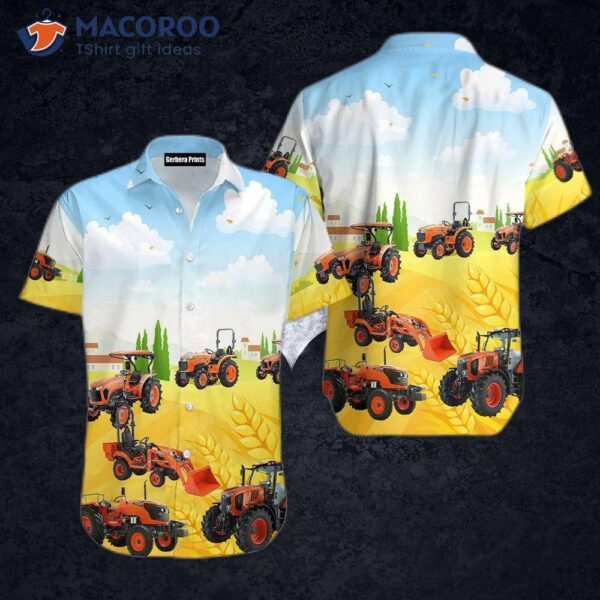 Kubota Tractor Hawaiian Shirt