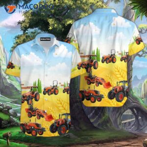 Kubota Tractor Hawaiian Shirt