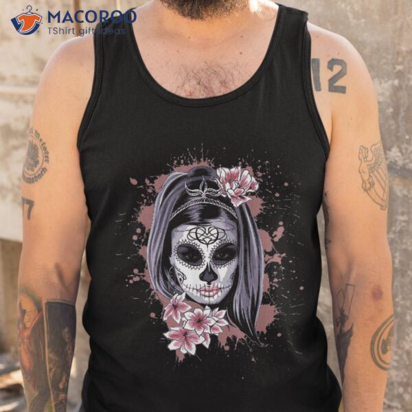 La Calavera Catrina Halloween Candy Sugar Skull Girl Shirt