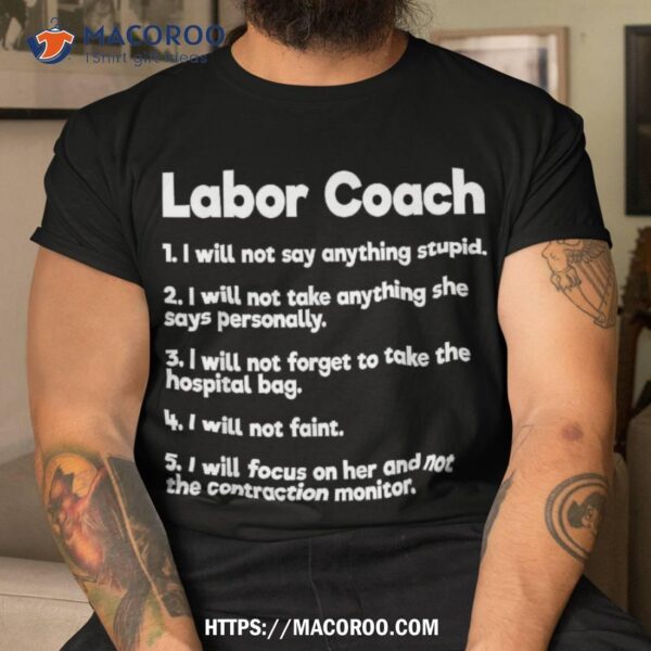 Labor Coach Expecting Dad Rules Papa Funny Baby Shirt, Labor Day 2023