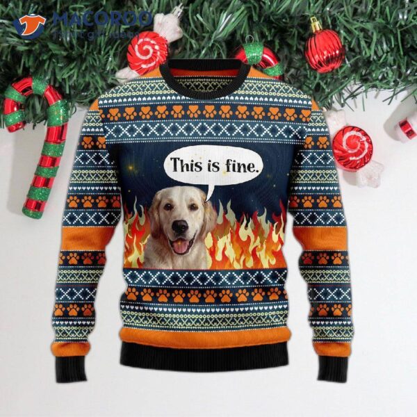 Labrador Retriever Fire Ugly Christmas Sweater