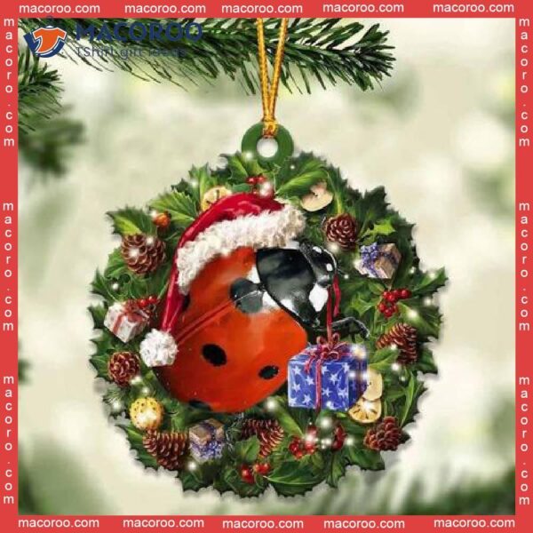 Ladybug And Christmas Custom-shaped Acrylic Ornament