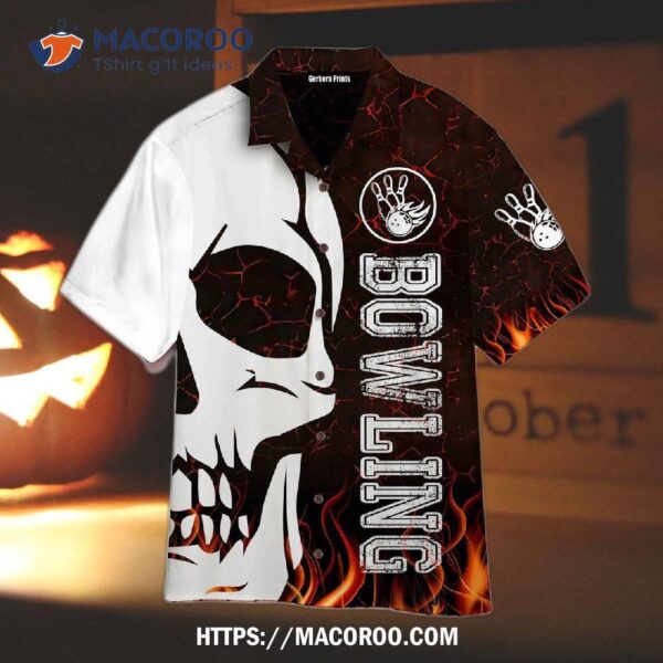 Lava Bowling Skull Hawaiian Shirts, Candy Treats For Halloween