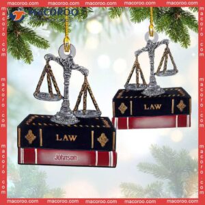 Lawyer Scales Of Justice And Gavel Custom-shaped Photo Christmas Acrylic Ornament