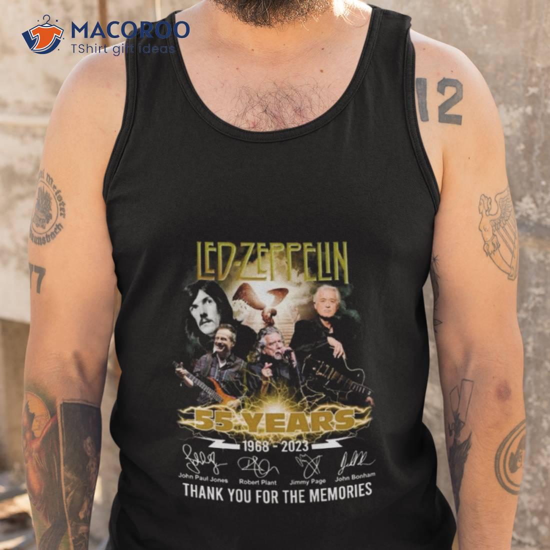 Led Zeppelin 55 Years 1968 2023 Memories Signatures Lightning Shirt Led Zeppelin 55 Years 1968 2023 Memories Signatures Lightning Shirt