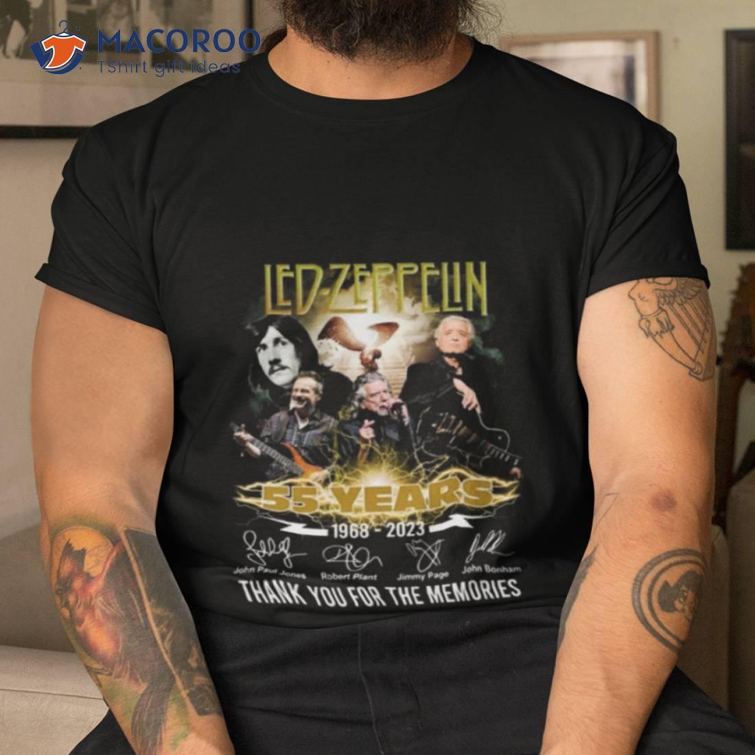Led Zeppelin 55 Years 1968 2023 Memories Signatures Lightning Shirt Led Zeppelin 55 Years 1968 2023 Memories Signatures Lightning Shirt