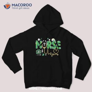 leopard nurse stethoscope scrub st patricks day irish nurses shirt hoodie