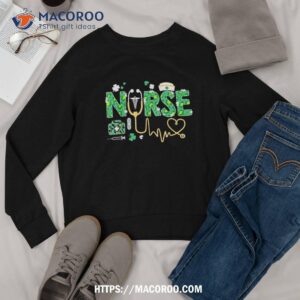 leopard nurse stethoscope scrub st patricks day irish nurses shirt sweatshirt