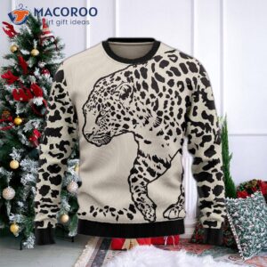 Leopard-print Ugly Christmas Sweater