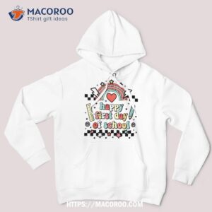 leopard rainbow happy first day of school teacher student shirt hoodie