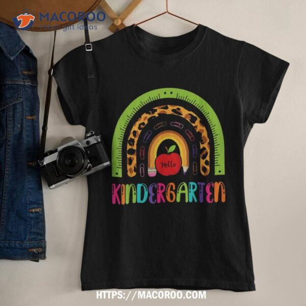 Leopard Rainbow Kindergarten Teachers Kids Back To School Shirt