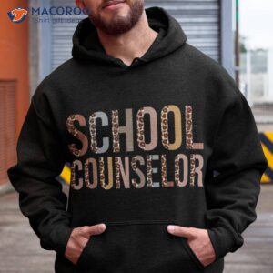 leopard school counselor supplies funny back to shirt hoodie