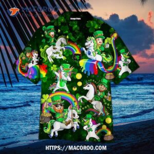 Leprechaun Ride An Unicorn St Patricks Day Hawaiian Shirt