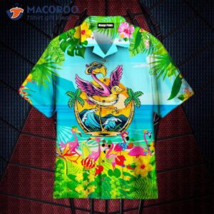 Let’s Get Flocked Up On The Beach In Flamingo Hawaiian Shirts