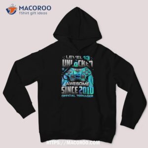 Level 13 Unlocked Awesome Since 2010 13th Birthday Gaming Shirt