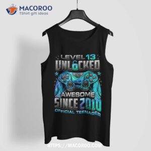 level 13 unlocked awesome since 2010 13th birthday gaming shirt tank top