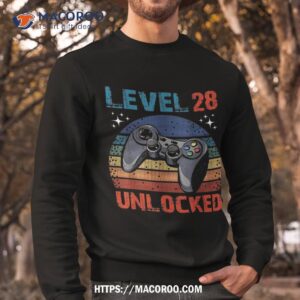 level 28 unlocked shirt video gamer 28th birthday gifts tee sweatshirt