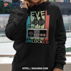 level 40 unlocked shirt video gamer 40th birthday gifts tee shirt hoodie 2