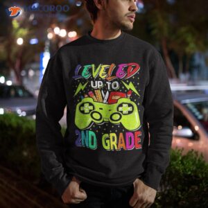 leveled up to 2nd grade gamer back school first day boys shirt sweatshirt