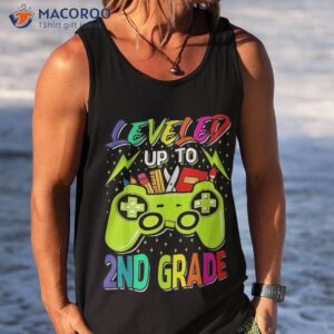 leveled up to 2nd grade gamer back school first day boys shirt tank top