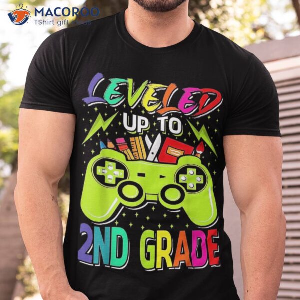 Leveled Up To 2nd Grade Gamer Back School First Day Boys Shirt