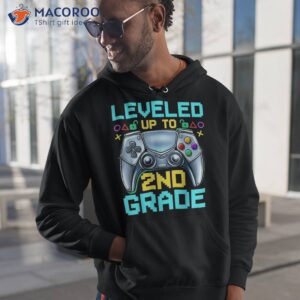 leveled up to 2nd grade video gamer back school boys kids shirt hoodie 1