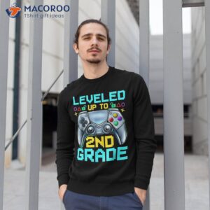 leveled up to 2nd grade video gamer back school boys kids shirt sweatshirt 1