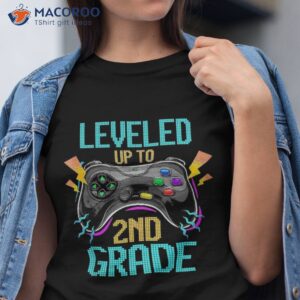 leveled up to 2nd grade video gamer back school boys kids shirt tshirt 1