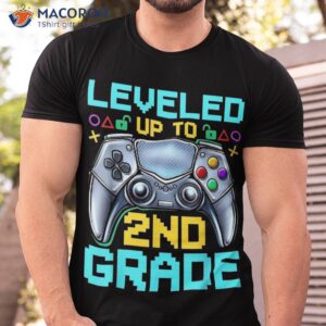 leveled up to 2nd grade video gamer back school boys kids shirt tshirt