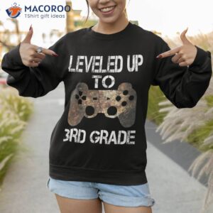 leveled up to 3rd grade gamer back school first day boys shirt sweatshirt 1