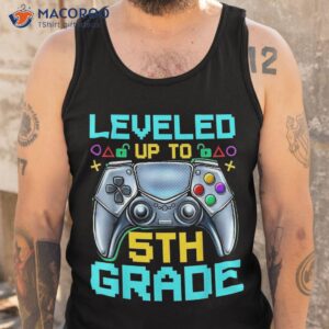 leveled up to 5th grade video gamer back school boys kids shirt tank top