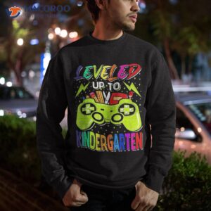 leveled up to kindergarten gamer back school first day shirt sweatshirt