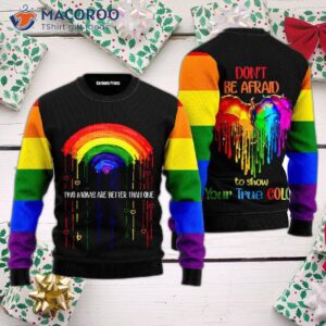 Lgbt Don’t Be Afraid Ugly Christmas Sweater