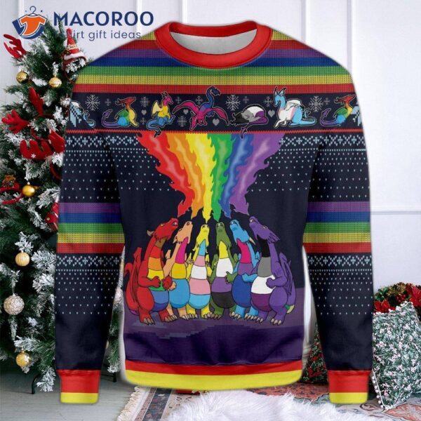 Lgbt Dragon Ugly Christmas Sweater