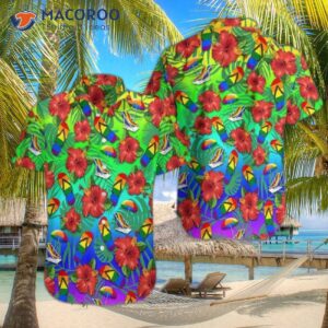 lgbt flower colorful hawaiian shirts 0