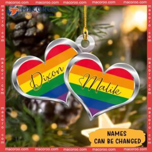 Lgbt Heart Custom-shaped Name Christmas Acrylic Ornament