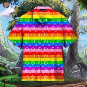 Lgbt Heart Pattern Rainbow Hawaiian Shirts