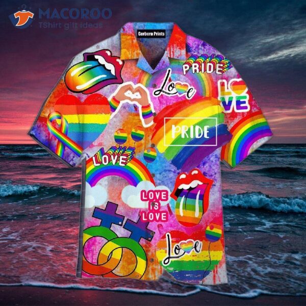 Lgbt Love Is Love; Pride Month Colorful Hawaiian Shirts.