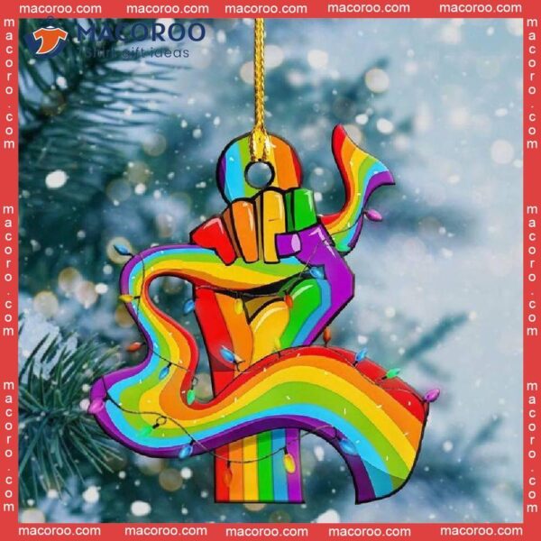 Lgbt Pride Christmas Lights Custom-shaped Acrylic Ornament