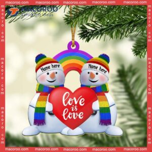 Lgbt Snowman-shaped Christmas Name Acrylic Ornament