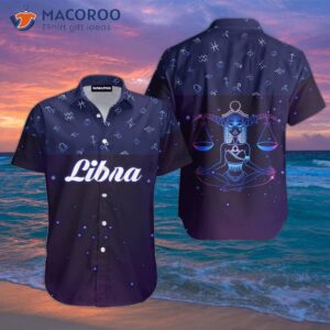 Libra Horoscope Zodiac Blue Hawaiian Shirts