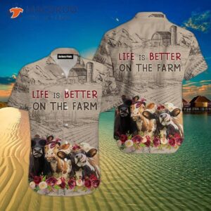 Life Is Better On The Farm With Calves In Hawaiian Shirts