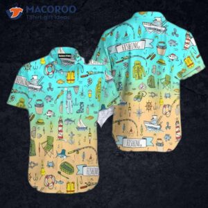 Lighthouse Blue And Yellow Hawaiian Shirts