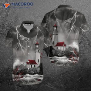 Lighthouse Holder Grey Hawaiian Shirts