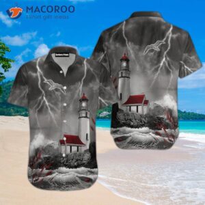 Lighthouse Holder Grey Hawaiian Shirts