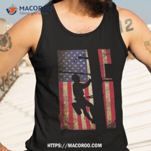 lineman american flag shirt electric cable gift tank top 3